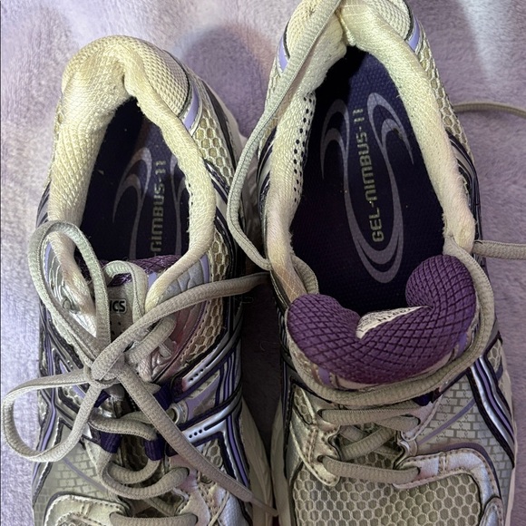 ASICS Gel Nimbus Metallic Silver and Deep Purple Sneakers - Picture 6 of 10